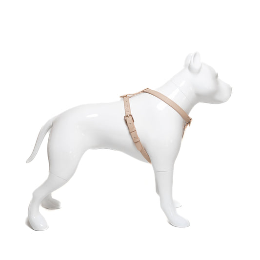 Vegan Leather Dog Harness | Nude
