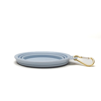 Collapsible Portable Silicone Travel Dog Bowl | Blue