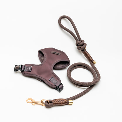 Set | Harness & Rope Leash | Mocha Melt - Brown