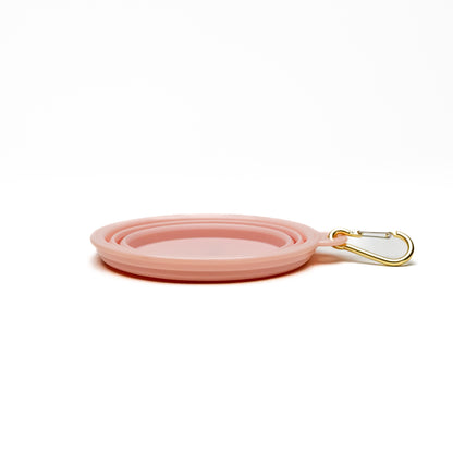 Collapsible Portable Silicone Travel Dog Bowl | Pink