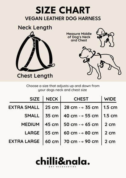 Vegan Leather Dog Harness | Nude
