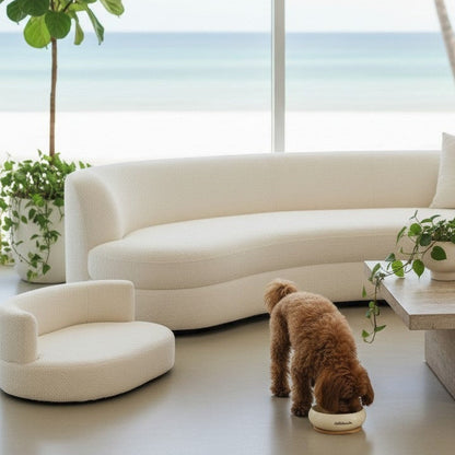 The Home Edit | Bouclé Pet Lounge + Signature Pet Bowl